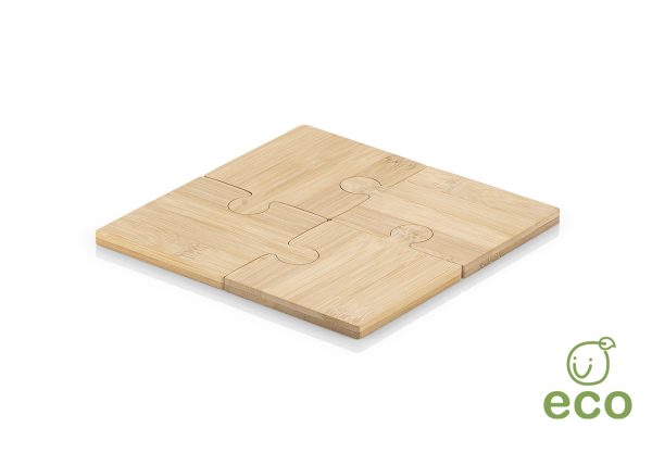 Tabla Portavasos Bambú Puzle