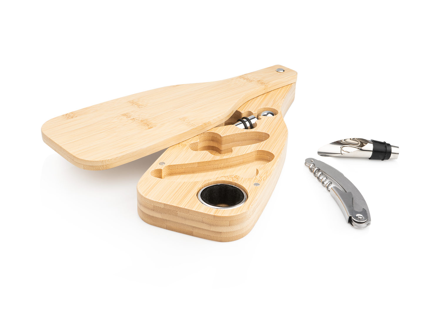 Set de vino Bottle Bambú - Image 3